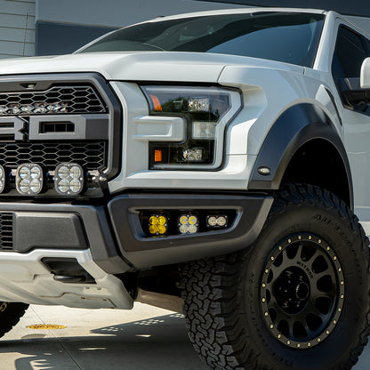 BAJA DESIGNS Raptor Fog Light Kit 17-18 F-150 Raptor Fog Pocket Kit Baja Amber SAE Sportsmen Baja Designs I 447717