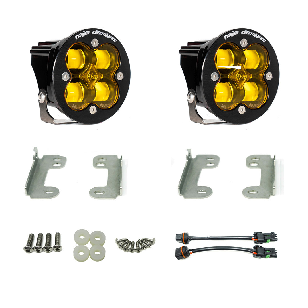 BAJA DESIGNS Jeep Fog LiLights Squadron-R SAE Amber LED 07-18 Wrangler JK Fog Pocket Kit Baja Design I 447721