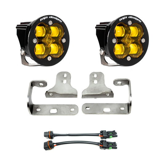 BAJA DESIGNS Jeep JL Fog Light Squadron-R SAE 18-Pres Wrangler JL Sport/Sport-S Fog Pocket Kit Baja Amber Baja Designs I 447722