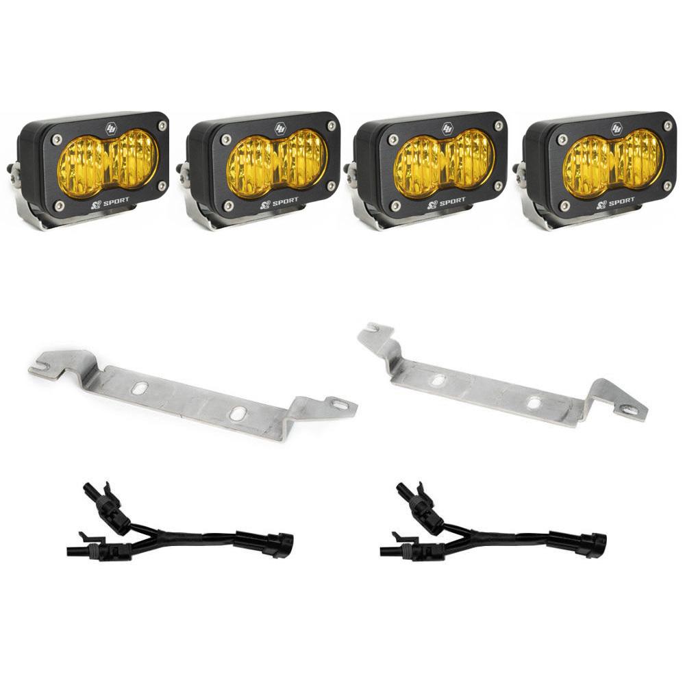BAJA DESIGNS S2 Sport Fog Pocket Kit - 22-Present Toyota Tundra (Wide Cornering; Baja Amber) Baja Designs I 448081