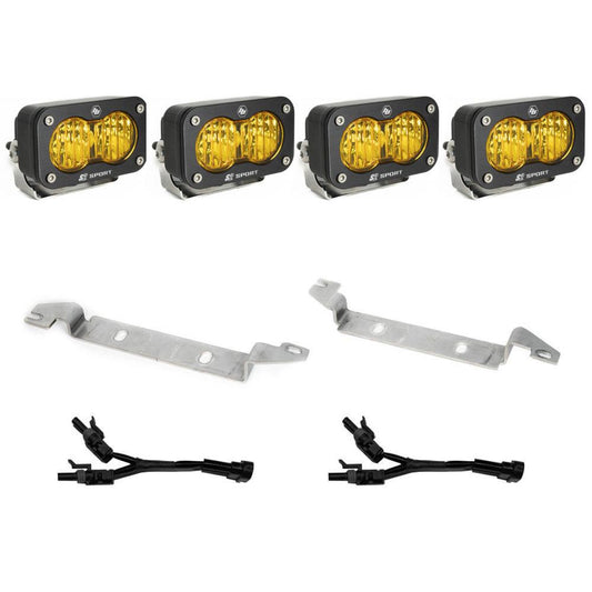 BAJA DESIGNS S2 Sport Fog Pocket Kit - 22-Present Toyota Tundra (Wide Cornering; Baja Amber) Baja Designs I 448081