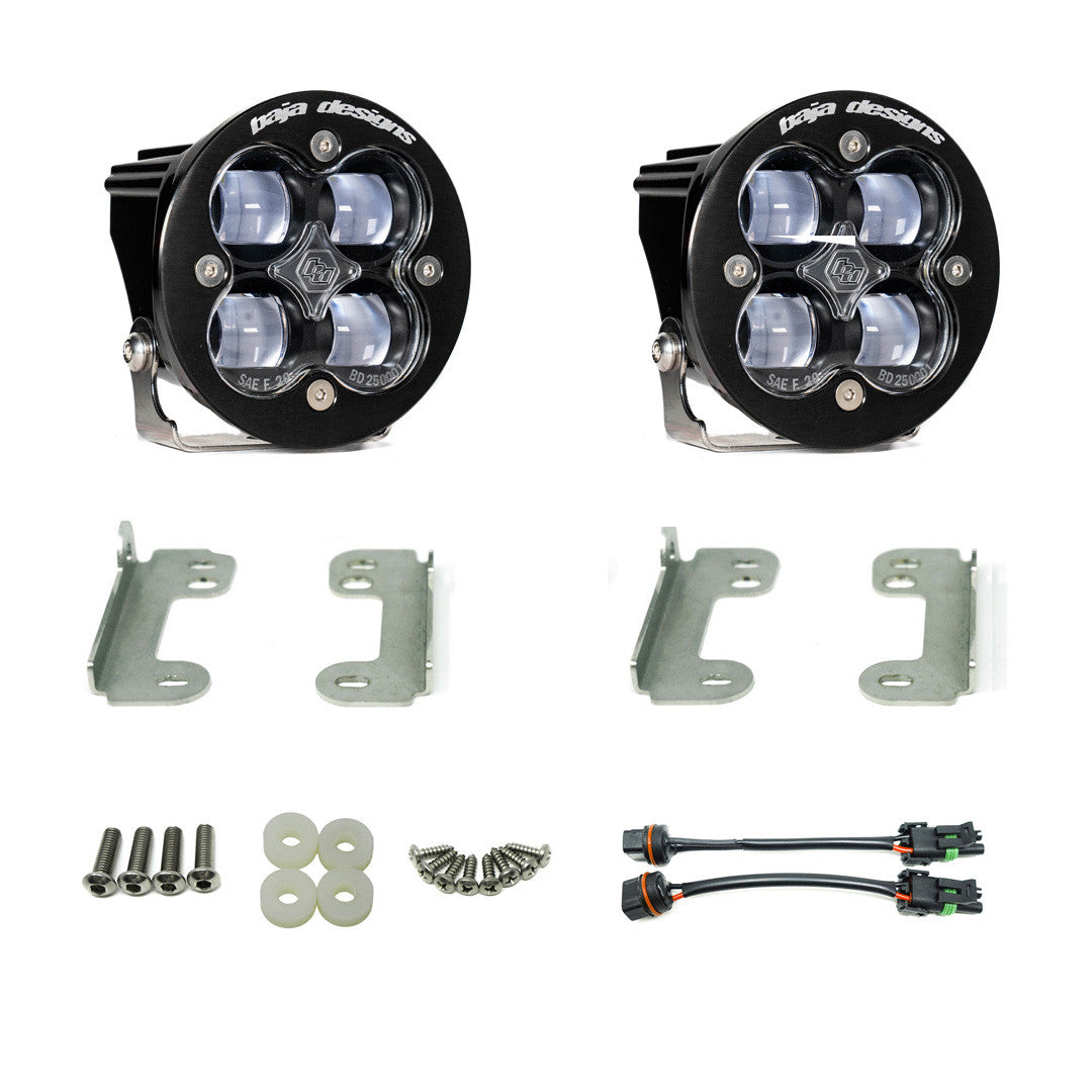 BAJA DESIGNS Jeep JK Squadron-R SAE Fog Pocket Light Kit OE Bumper (Clear)-Jeep 2007-09 Wrangler JK Baja Designs I 448142