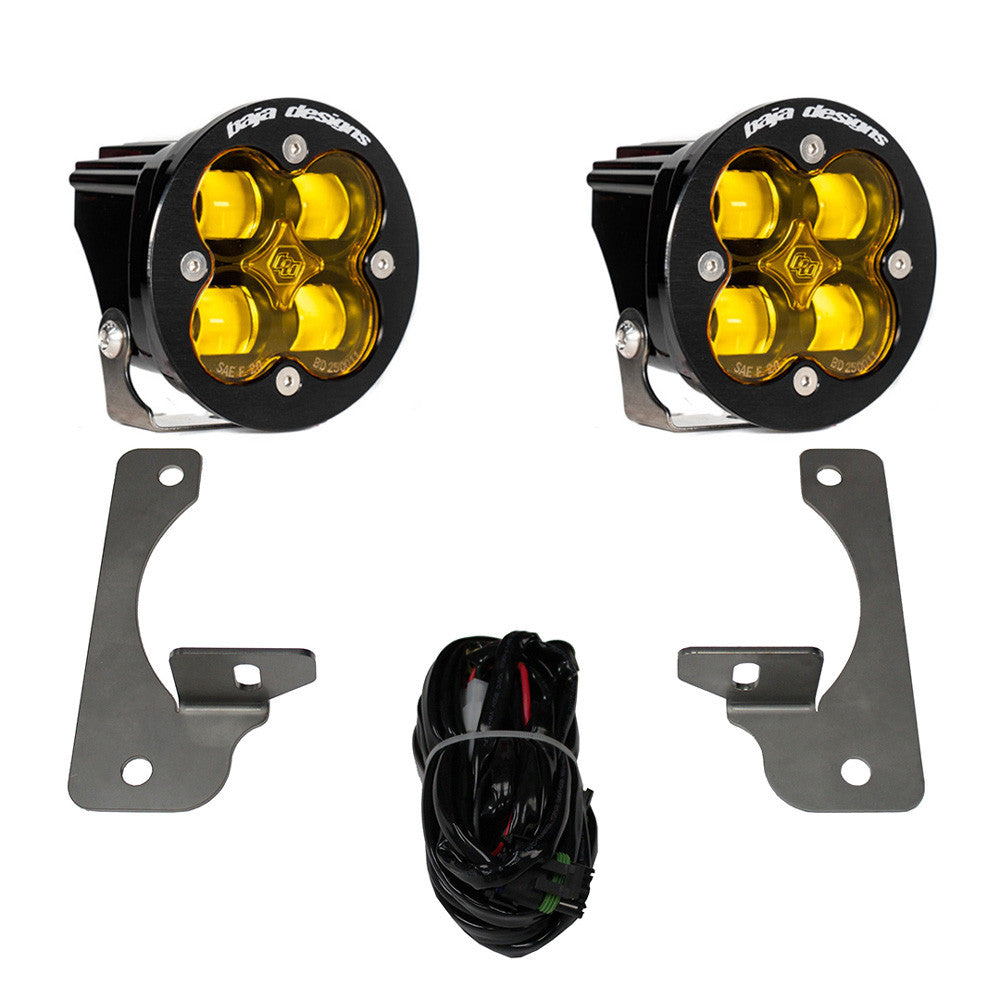 BAJA DESIGNS Jeep JK Squadron-R SAE Fog Pocket Light Kit Premium Bumper (Baja Amber)-Jeep 2007-09 Wrangler JK Baja Designs I 448145