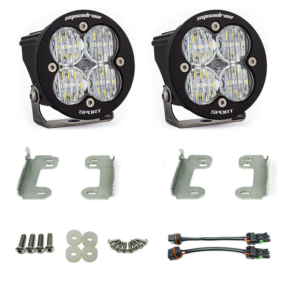 BAJA DESIGNS Jeep JK Squadron-R Sport Fog Pocket Light Kit OE Bumper (Clear)-Jeep 2007-09 Wrangler JK Baja Designs I 448146