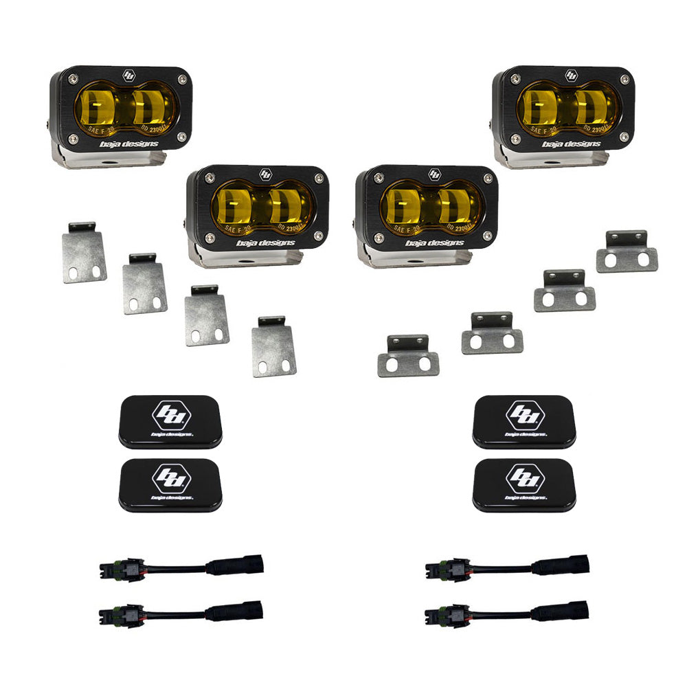 BAJA DESIGNS S2 SAE Baja Amber Fog Pocket Kit Fits 21-On Ford Raptor Baja Designs I 448171