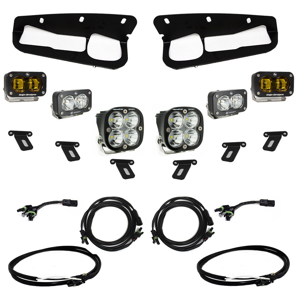 BAJA DESIGNS Ford Bronco (21-Present) S2 SAE FPK Sportsmen w/Upfitter Wiring Harness OEM Steel Bumper Baja Designs I 448178UP