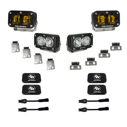 BAJA DESIGNS S2 SAE Baja Amber/S2 Pro Fog Pocket Kit Fits 21-On Ford Raptor Baja Designs I 448183
