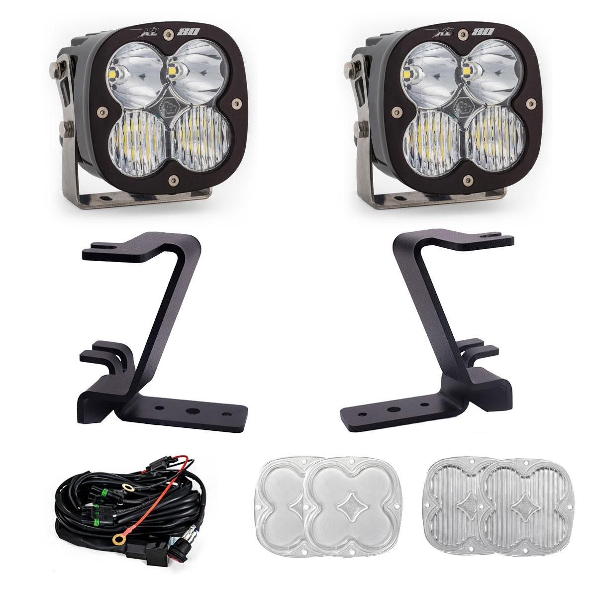 BAJA DESIGNS XL80 A-Pillar Kit 2023-On Ford F-250/350 Super Duty Driving/Combo Clear Toggle Wiring I 448212