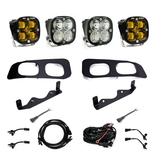 BAJA DESIGNS Squadron SAE/Sport Fog Pocket Kit 2023-On Ford F-250/350 Super Duty SAE Fog Baja Amber Toggle Wiring I 448226