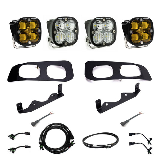 BAJA DESIGNS Squadron SAE/Sport Fog Pocket Kit 2023-On Ford F-250/350 Super Duty SAE Fog Baja Amber Upfitter Wiring I 448226UP