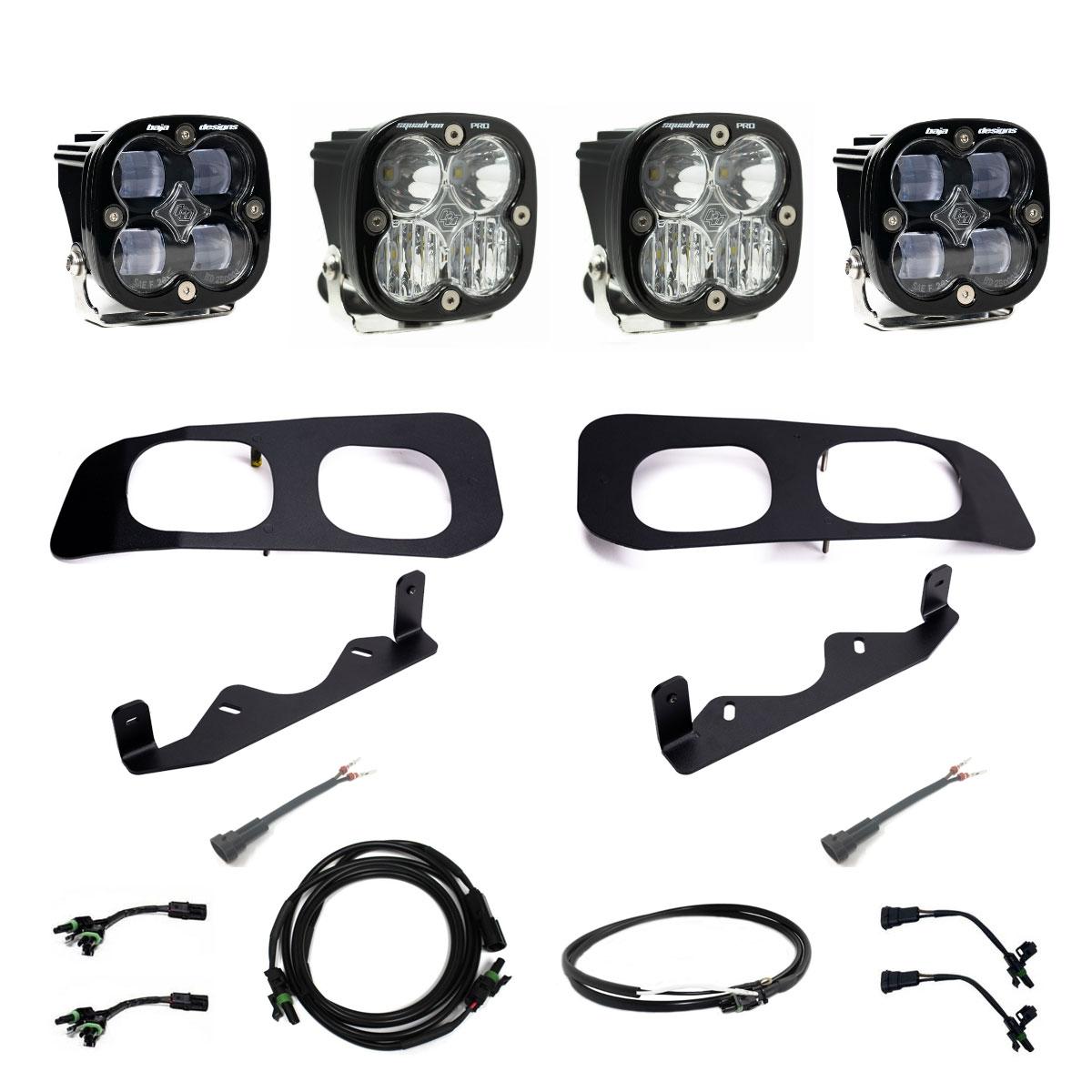 BAJA DESIGNS Squadron SAE/Pro Fog Pocket Kit 23-On Ford F-250/350 Super Duty SAE Fog Clear Upfitter Wiring I 448227UP
