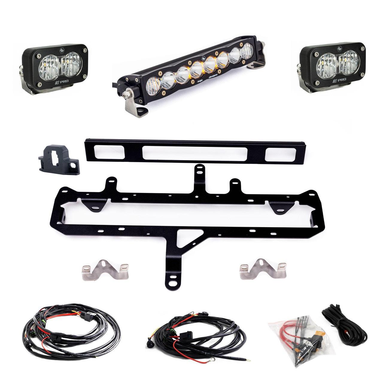 BAJA DESIGNS Toyota S8 10 inch Light Bar S2 Pro Grille Conversion Light Kit 2024-On Toyota Tacoma Clear Baja Designs I 448262