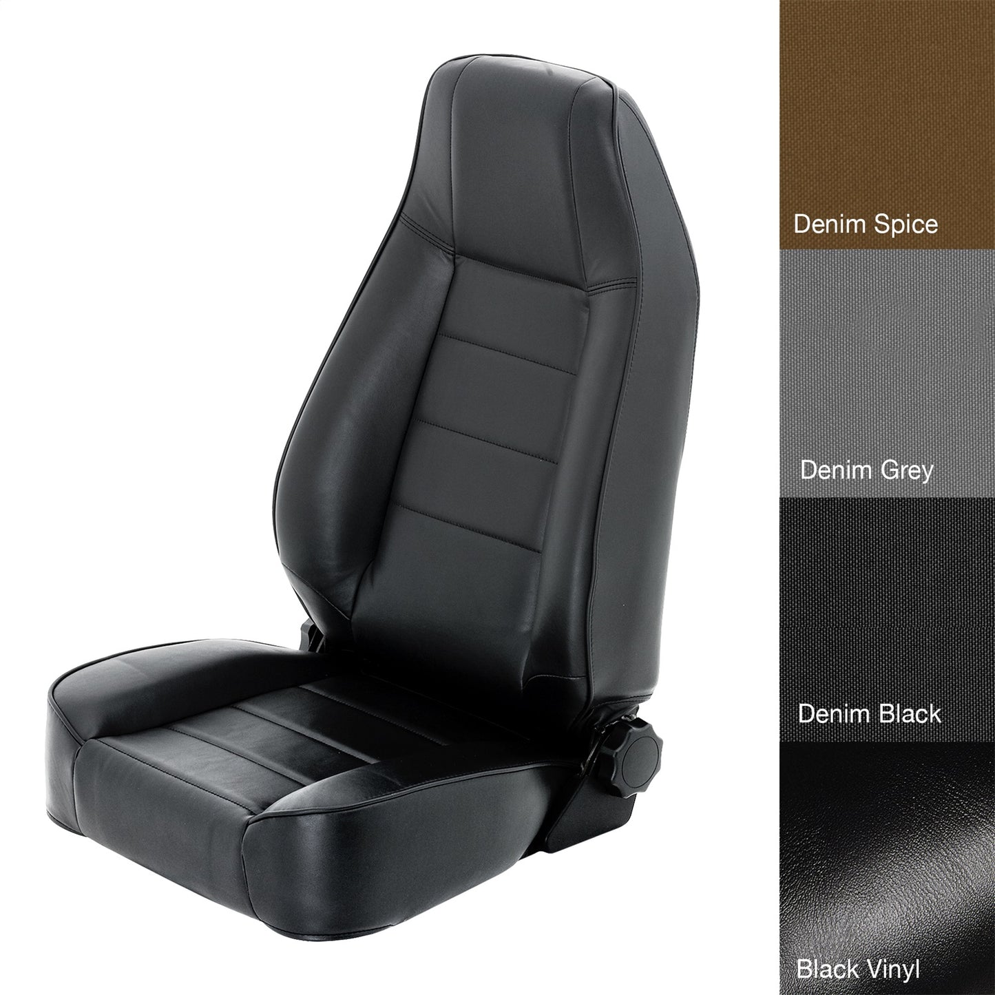 Smittybilt Factory Style Replacement Seat Black No Drilling Installation Front I 45001