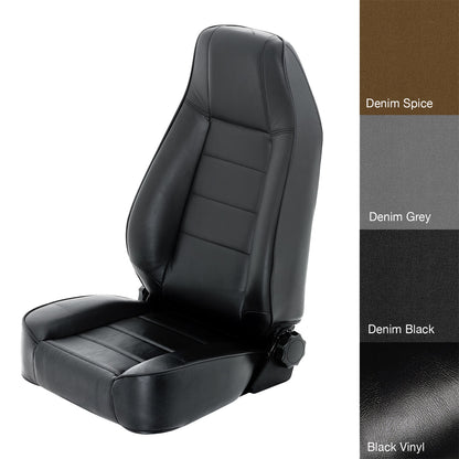 Smittybilt Factory Style Replacement Seat Black No Drilling Installation Front I 45001