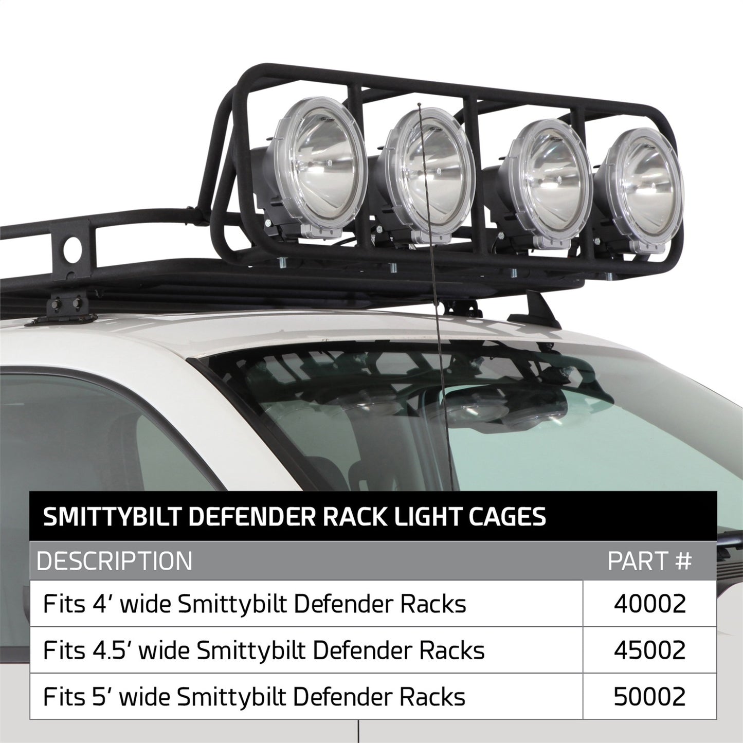 Smittybilt Defender Light Cage Fits 4.5 Ft. Wide Defender Roof Rack I 45002