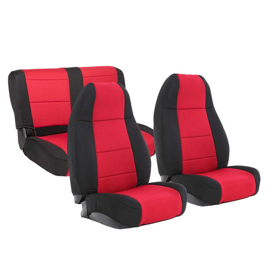 Smittybilt Neoprene Seat Cover Black/Red Front/Rear I 471030