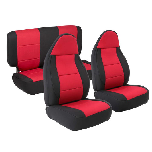 Smittybilt Neoprene Seat Cover Black/Red Front/Rear I 471230