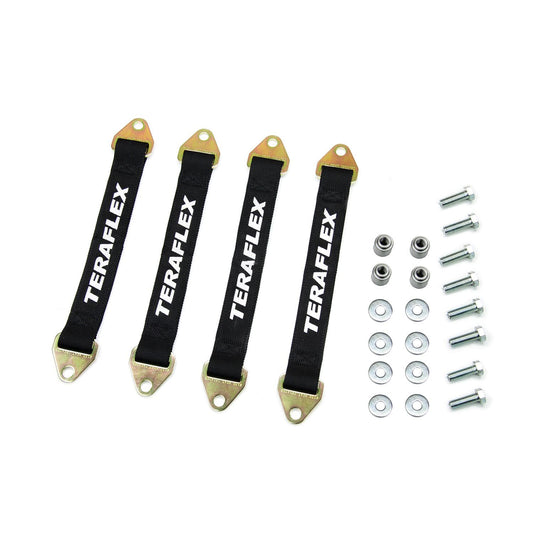 TeraFlex | 07-18 Wrangler JK Suspension Limit Strap Kit 15.125 Inch Front & 13.5 Inch Rear 3-4 Inch Lift TeraFlex | 4853100