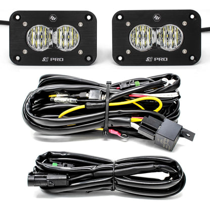 BAJA DESIGNS Flush Mount LED Light Pod Kit Wide Cornering Pair S2 Pro Baja Designs I 487807