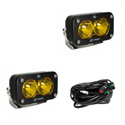 BAJA DESIGNS LED Light Pods Baja Amber Lens Spot Pattern Pair S2 Pro Series Baja Designs I 487811