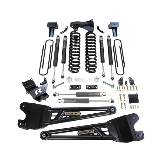 ReadyLIFT 4'' Coil Spring Lift Kit with Falcon 1.1 Monotube Front/Rear Shocks, Radius Arms, Dual Steering Stabilizer, and Front Track Bar Bracket  (F250/F350 Diesel ) 49-23421