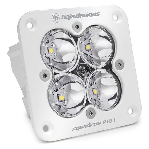 BAJA DESIGNS Flush Mount LED Light Pod White Clear Lens Work/Scene Pattern Squadron Pro Baja Designs I 491006WT