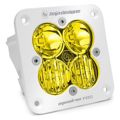 BAJA DESIGNS Flush Mount LED Light Pod White Baja Amber Lens Driving/Combo Pattern Squadron Pro Baja Designs I 491013WT