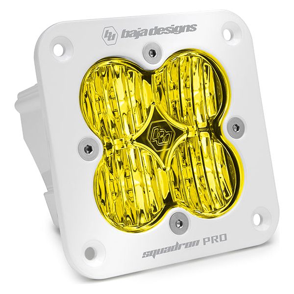 BAJA DESIGNS Flush Mount LED Light Pod White Amber Lens Wide Cornering Pattern Squadron Pro Baja Designs I 491015WT