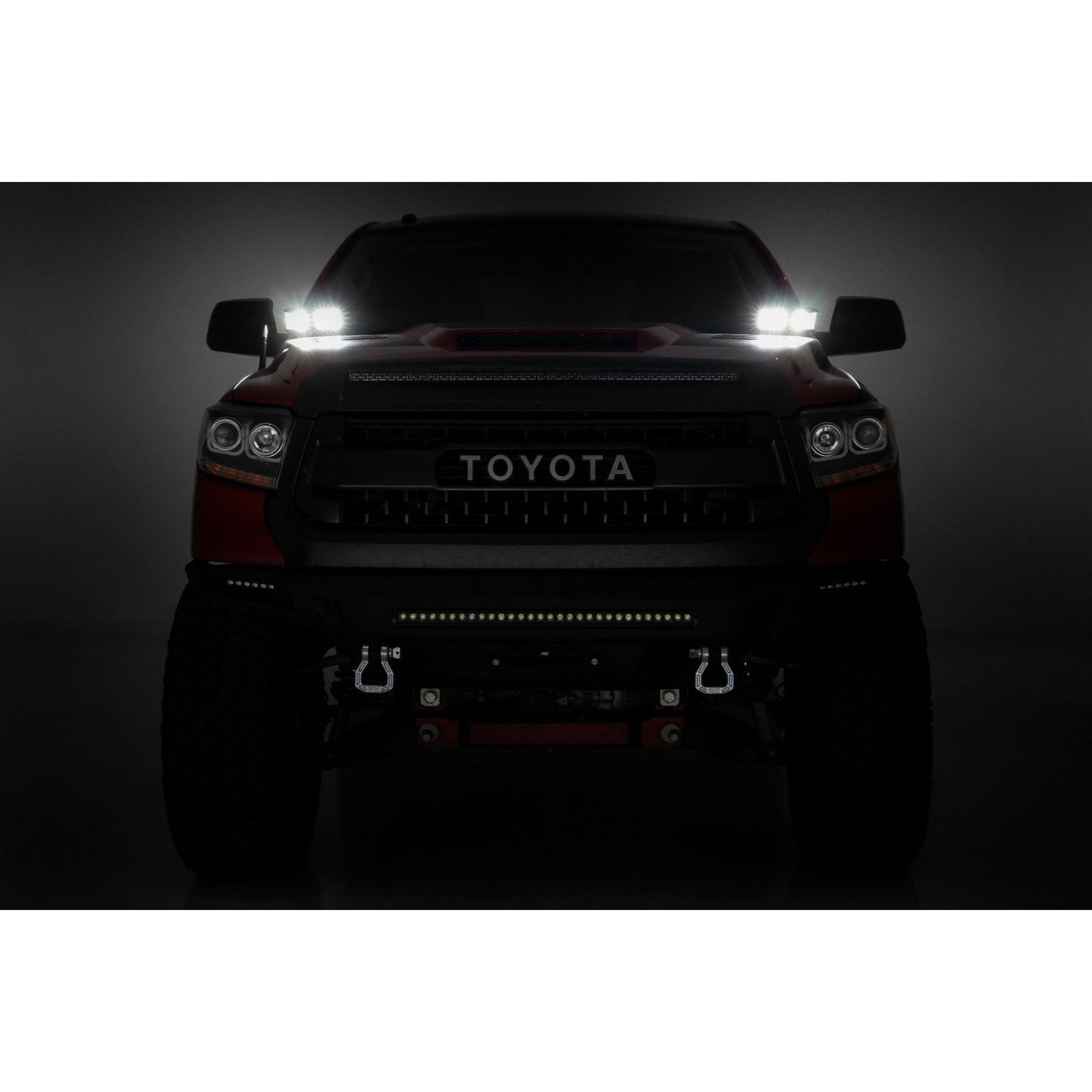 ROUGH COUNTRY LED Light Kit | Ditch Mount | Dual 2" Black Pairs | Flood | Toyota Tundra (14-21) | 70836