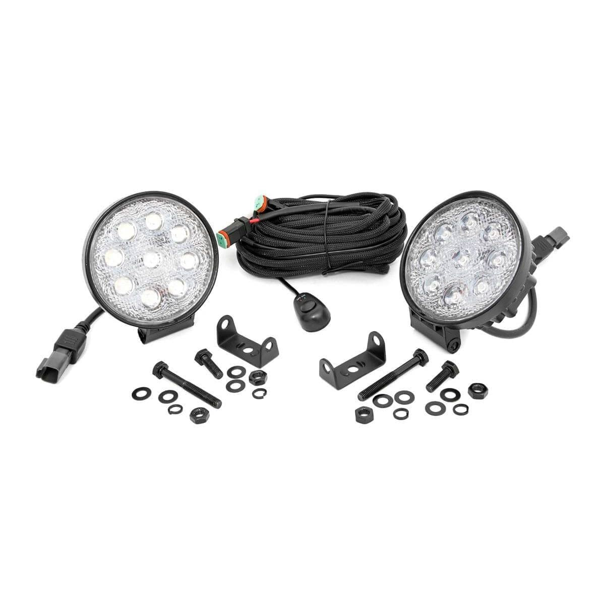 ROUGH COUNTRY 4 Inch Chrome Series LED Light | Round | Pair | 70804