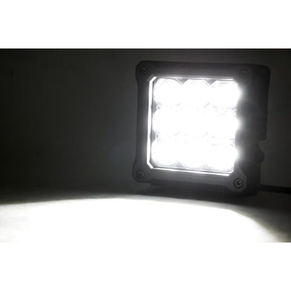 ROUGH COUNTRY 4 Inch Chrome Series LED Light Pods | Square | White DRL | Pair | 70905DRL