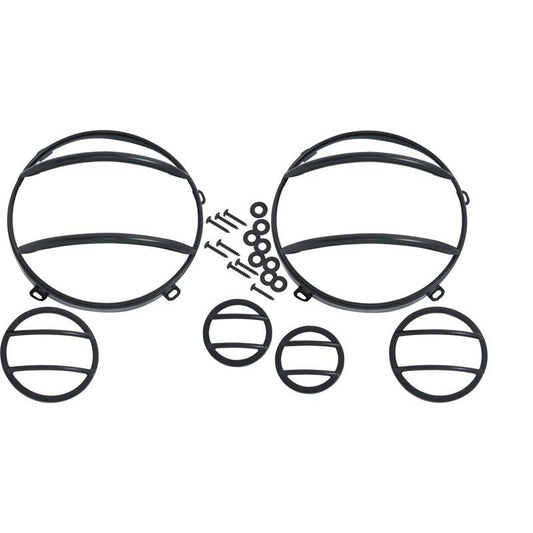 KENTROL Jeep JK Headlight and Marker Cover Set 6 Pieces 07-18 Wrangler JK Powdercoat Black Kentrol  50013