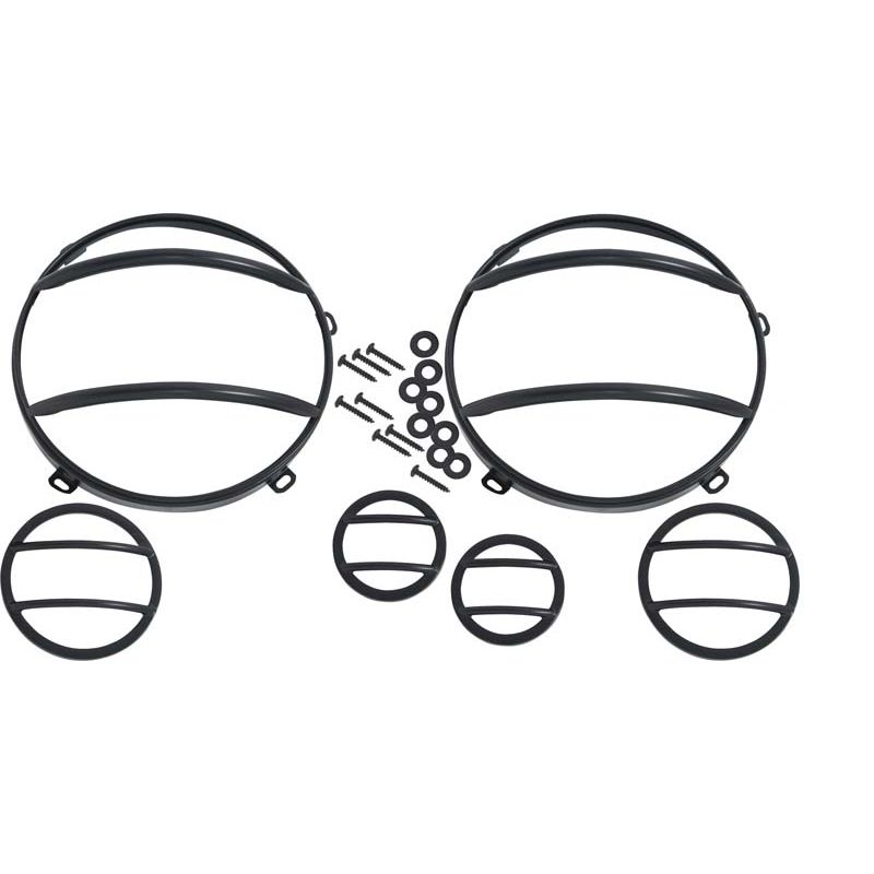 KENTROL Jeep JK Headlight and Marker Cover Set 6 Pieces 07-18 Wrangler JK Powdercoat Black Kentrol  50013