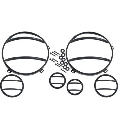 KENTROL Jeep JK Headlight and Marker Cover Set 6 Pieces 07-18 Wrangler JK Powdercoat Black Kentrol  50013