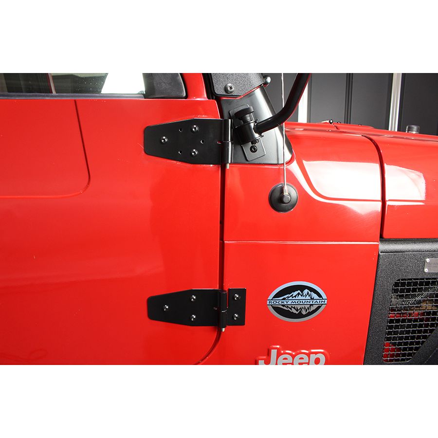 KENTROL JEEP CJ/YJ/TJ Lower Door Hinge Pair 76-06 CJ and Wrangler YJ/TJ Powdercoat Black Kentrol  50407