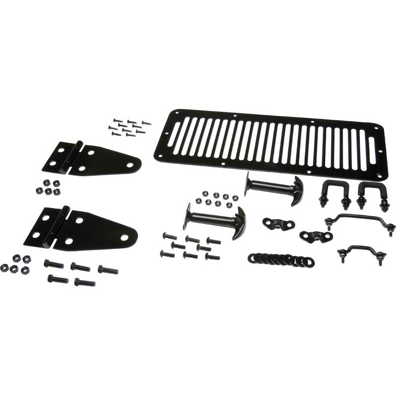 KENTROL Jeep CJ/YJ Hood Kit 78-95 CJ and Wrangler YJ Powdercoat Black Kentrol  50470