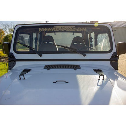 KENTROL Jeep CJ/YJ Hood Kit 78-95 CJ and Wrangler YJ Powdercoat Black Kentrol  50470