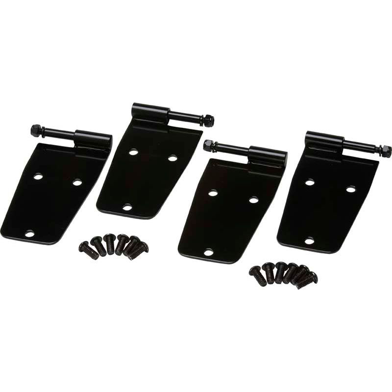KENTROL Jeep CJ/YJ Hardtop Door Hinge Set Without Mirror Holes 4 Pieces 76-93 CJ and Wrangler YJ Powdercoat Black Kentrol  50474