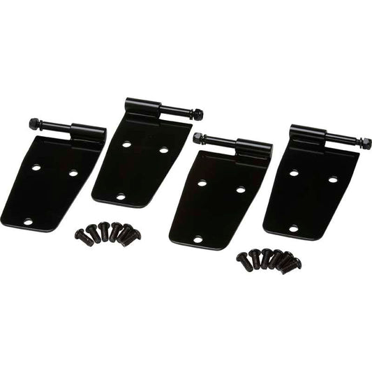 KENTROL Jeep CJ/YJ Hardtop Door Hinge Set Without Mirror Holes 4 Pieces 76-93 CJ and Wrangler YJ Powdercoat Black Kentrol  50474