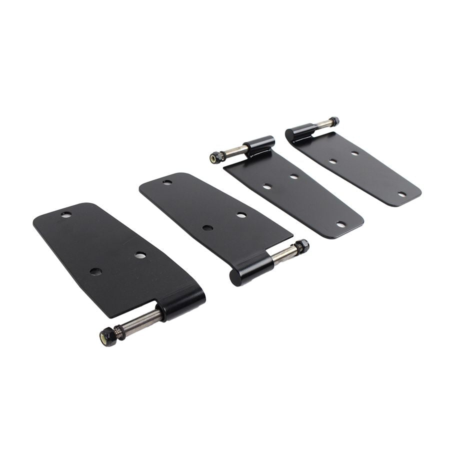 KENTROL Jeep CJ/YJ Hardtop Door Hinge Set Without Mirror Holes 4 Pieces 76-93 CJ and Wrangler YJ Powdercoat Black Kentrol  50474