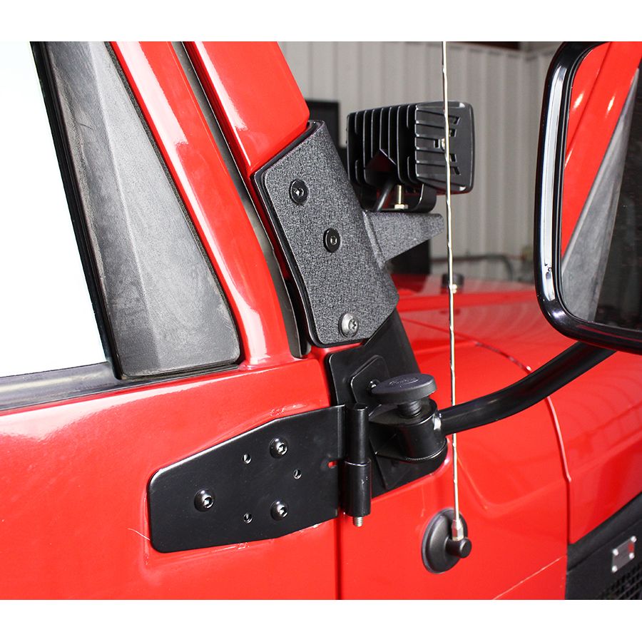 KENTROL Jeep TJ Windshield Hinge Pair 97-06 Wrangler TJ Powdercoat Black Kentrol  50477