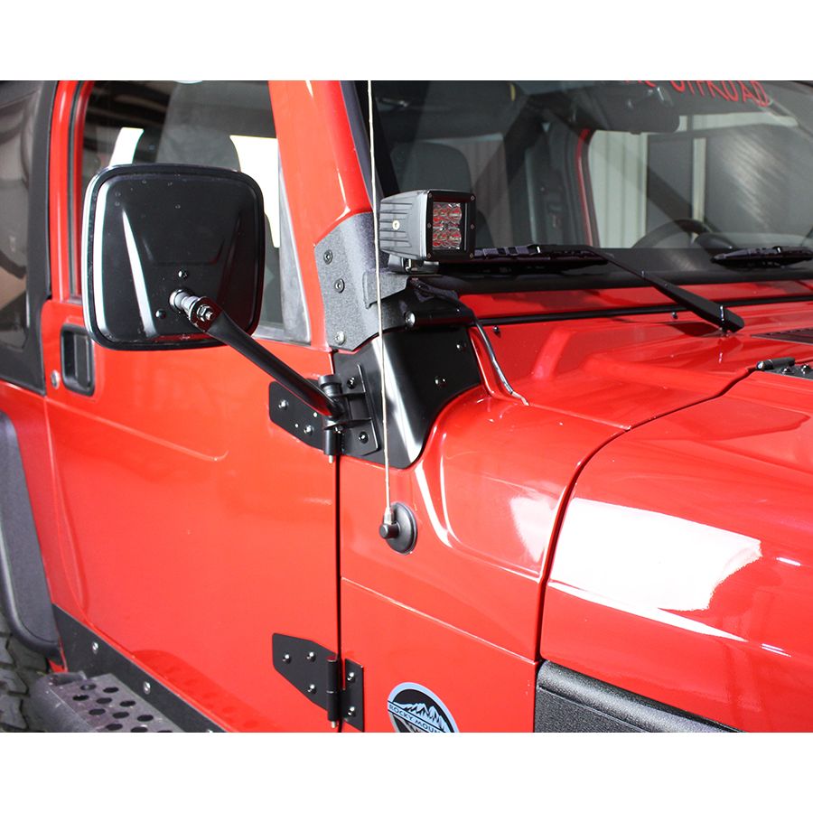 KENTROL Jeep TJ Windshield Hinge Pair 97-06 Wrangler TJ Powdercoat Black Kentrol  50477