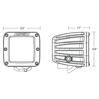 RIGID INDUSTRIES | SAE J583 Compliant Selective Yellow Fog Light Pair D-Series Pro Street Legal Surface Mount Rigid Industries | 504816