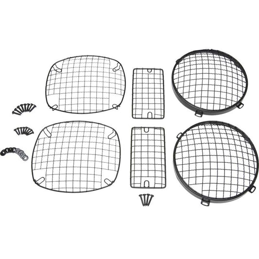 KENTROL Jeep TJ Wire Mesh Guard Set 6 Pieces 97-06 Wrangler TJ Powdercoat Black Kentrol  50488