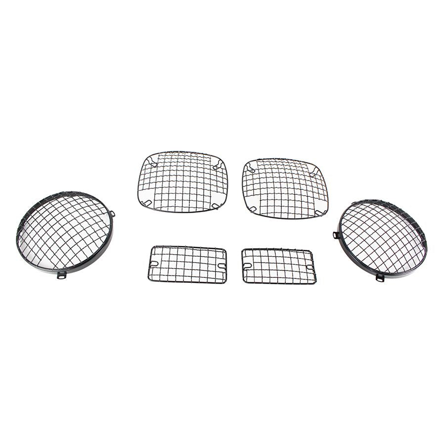 KENTROL Jeep TJ Wire Mesh Guard Set 6 Pieces 97-06 Wrangler TJ Powdercoat Black Kentrol  50488