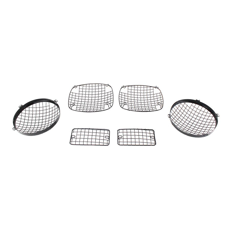 KENTROL Jeep TJ Wire Mesh Guard Set 6 Pieces 97-06 Wrangler TJ Powdercoat Black Kentrol  50488