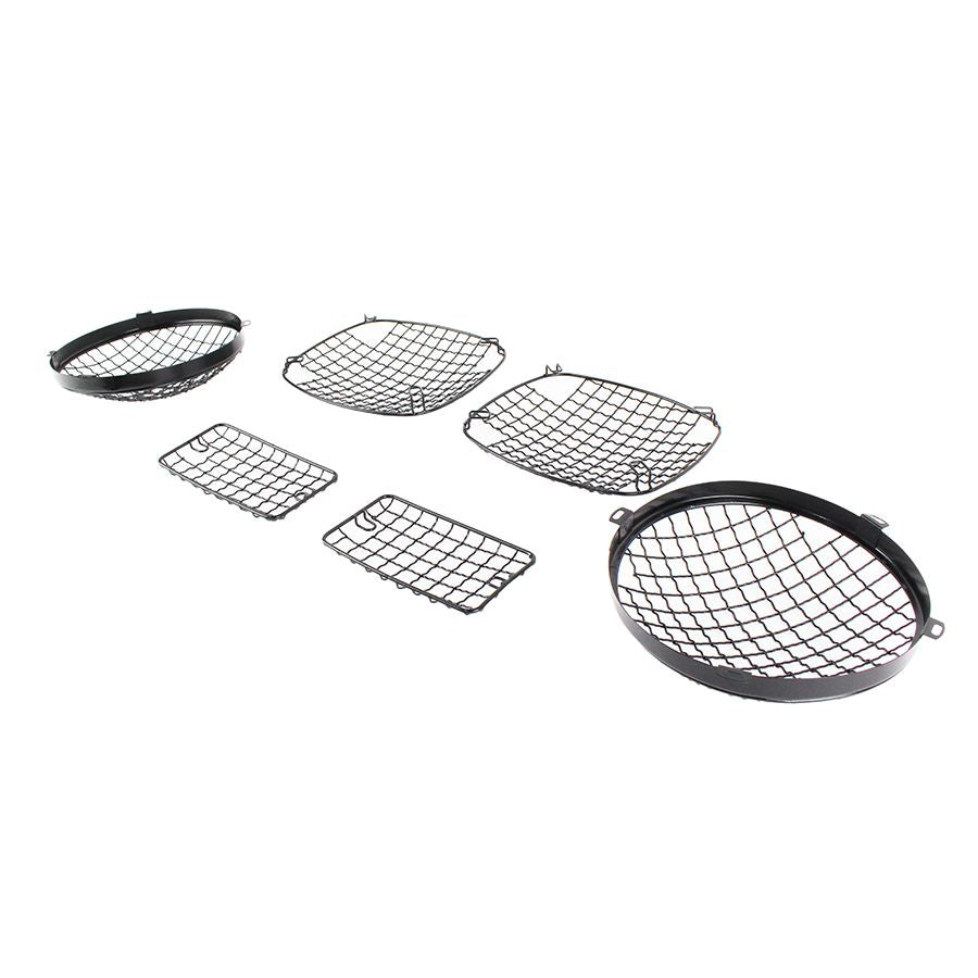 KENTROL Jeep TJ Wire Mesh Guard Set 6 Pieces 97-06 Wrangler TJ Powdercoat Black Kentrol  50488