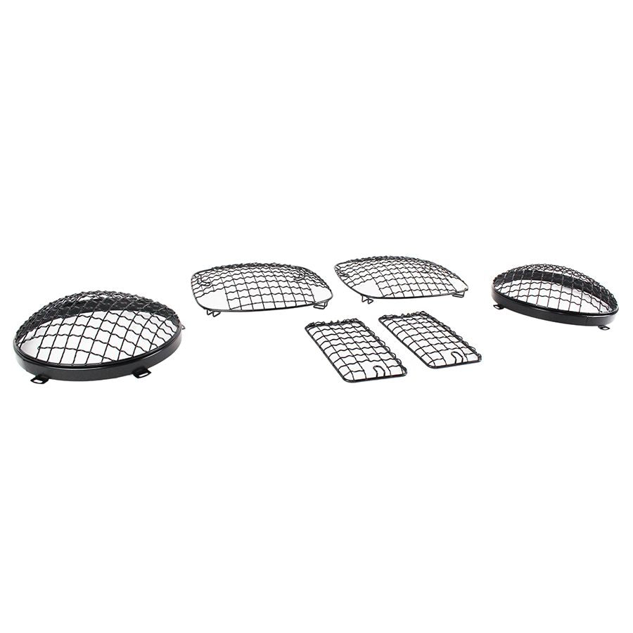 KENTROL Jeep TJ Wire Mesh Guard Set 6 Pieces 97-06 Wrangler TJ Powdercoat Black Kentrol  50488