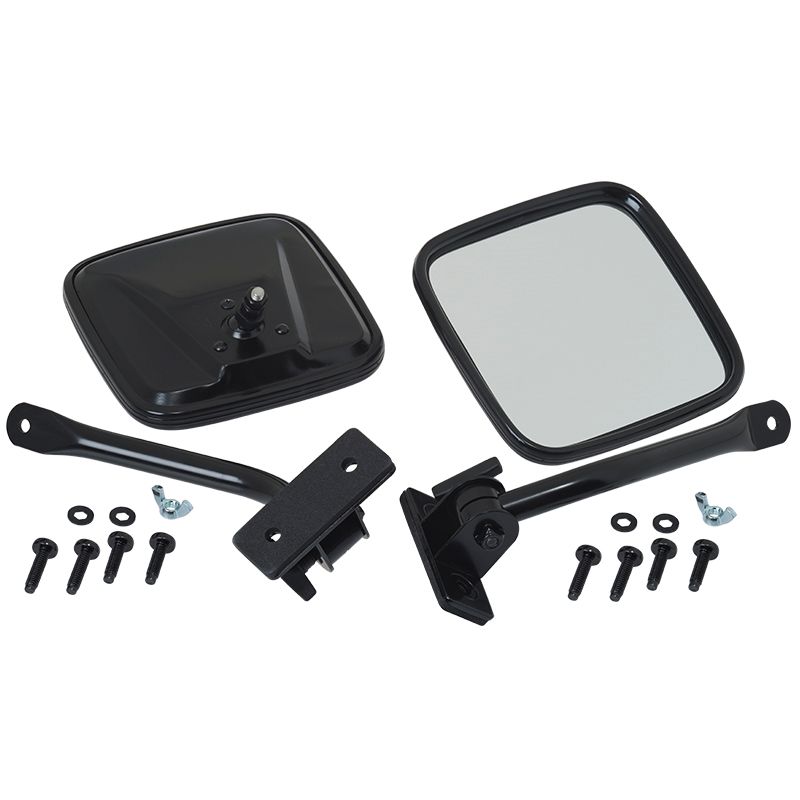 KENTROL Jeep TJ/JK E-Z Detach Mirrors Pair 97-18 Wrangler TJ/JK Powdercoat Black Kentrol  50496
