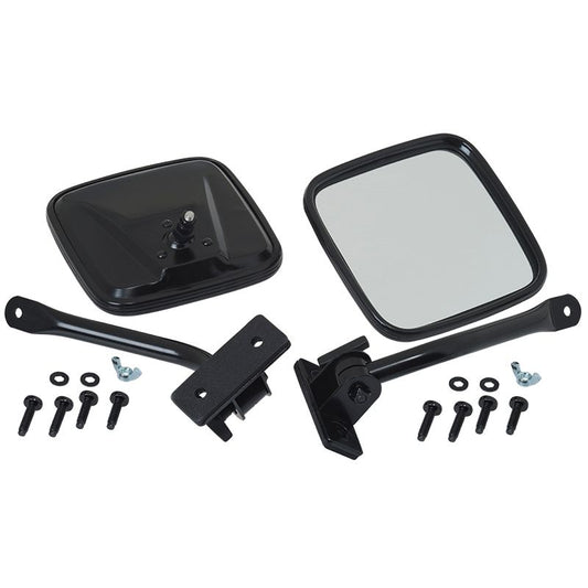 KENTROL Jeep TJ/JK E-Z Detach Mirrors Pair 97-18 Wrangler TJ/JK Powdercoat Black Kentrol  50496